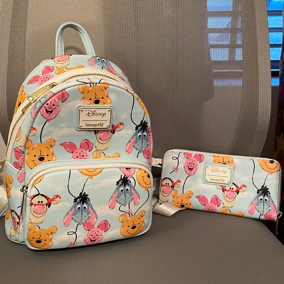 Loungefly Handbags - Disney Loungefly Backpack & Wallet - Winnie the Pooh balloons